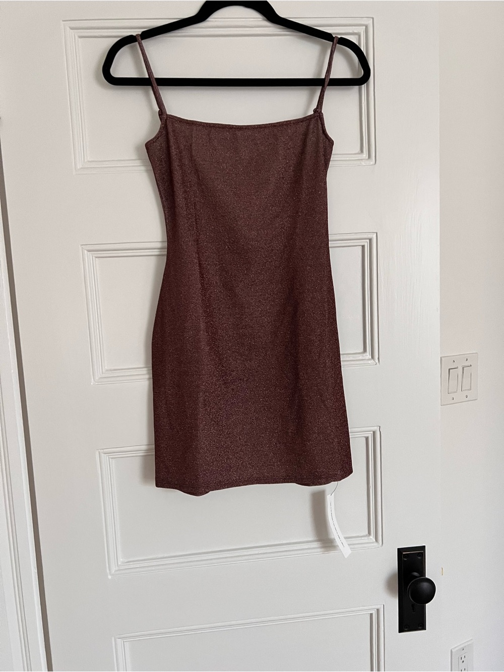 Reformation Shimmery Rose-Brown Mini Slip Dress
